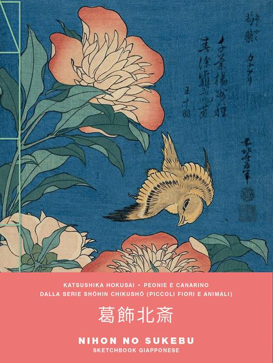 SKETCHBOOK MEDIO HOKUSAI PEONIE E CANARINO