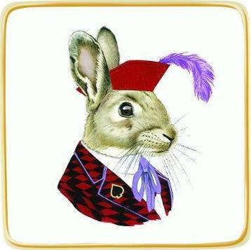 BERKLEY BESTIARY JACK RABBIT PORCELAIN SQUARE TRAY