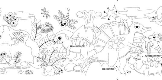 ROTOLO ADESIVO DA COLORARE XXL DINOSAURI